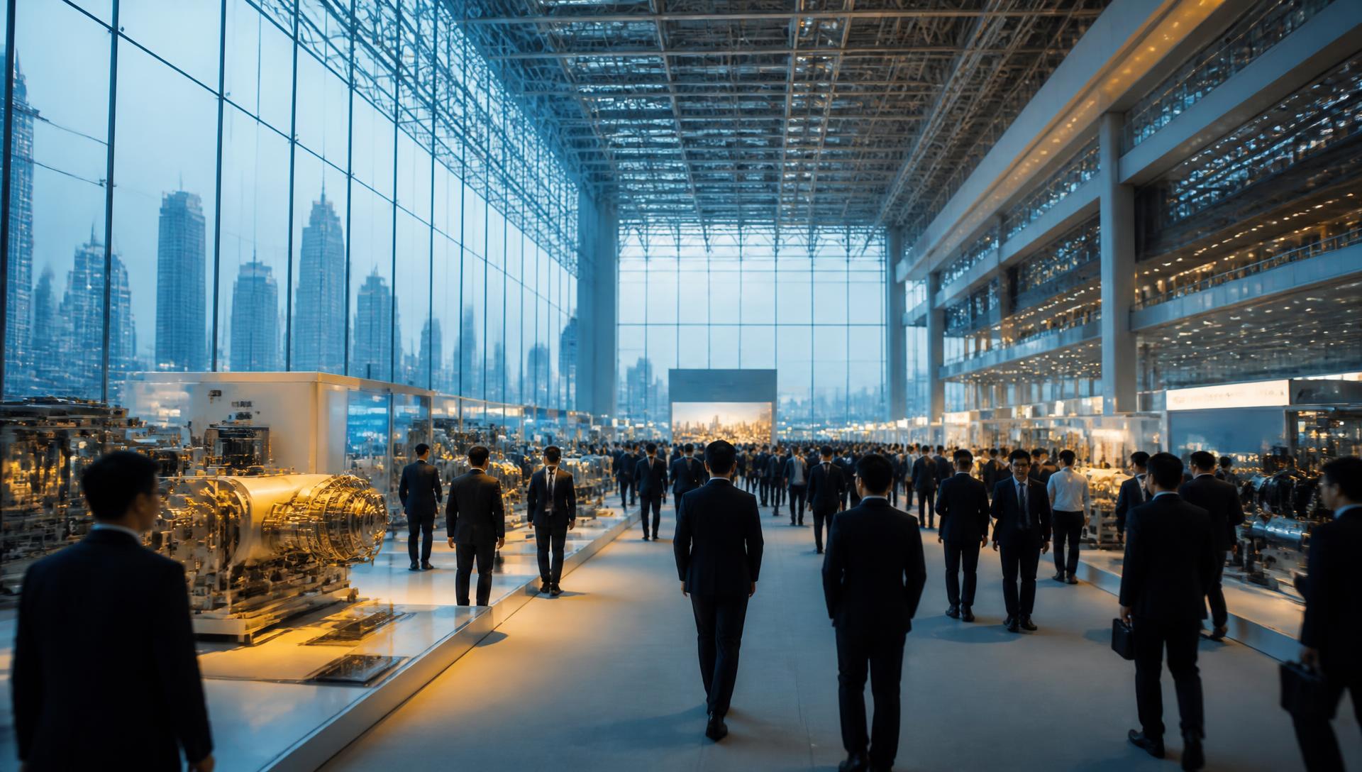 Chinese international exhibition hall with executive visitors